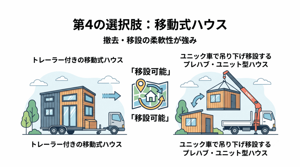 移動式ハウスの柔軟性を示したイラスト
