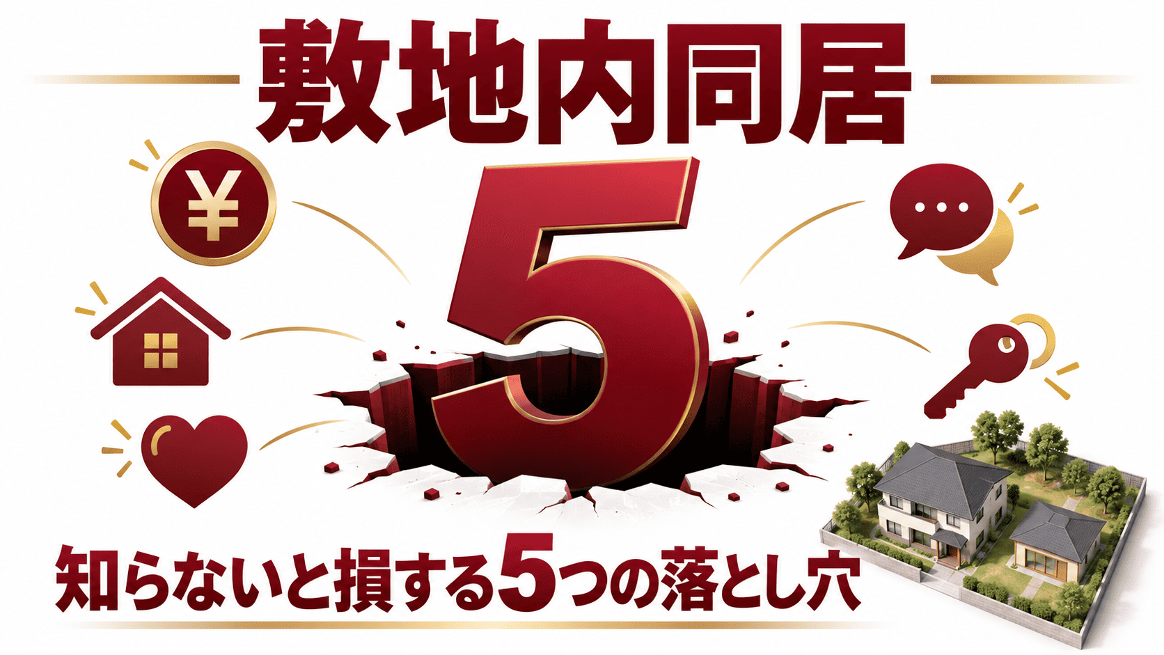 敷地内同居の5つの落とし穴を示すサムネイル