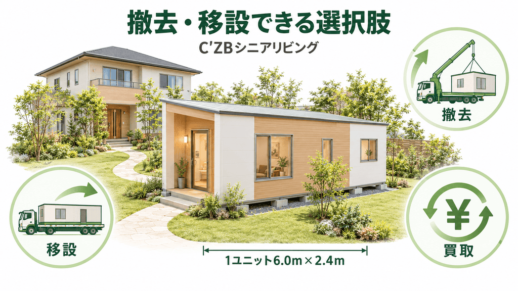 撤去・移設・買取に対応するC'ZBシニアリビングの設置イメージ図