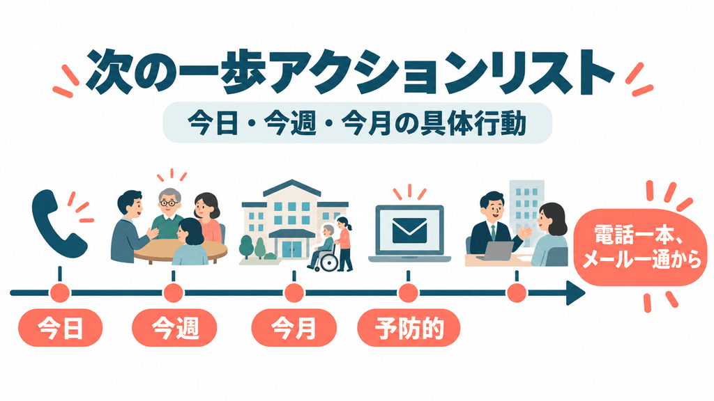 在宅介護の限界を打開する今日・今週・今月の具体的アクションタイムライン