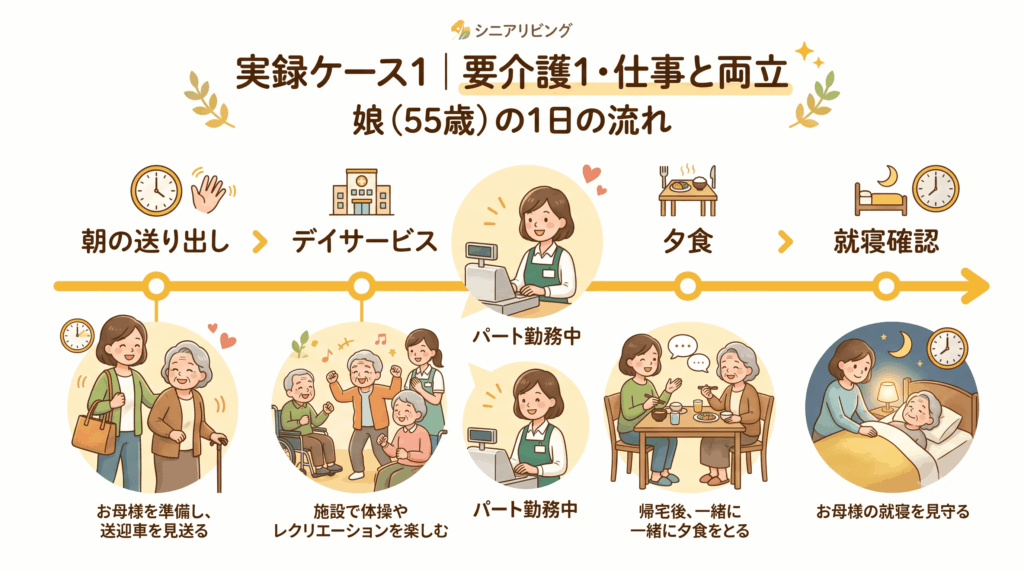 要介護1の母を仕事と両立しながら介護する娘の1日のタイムライン
