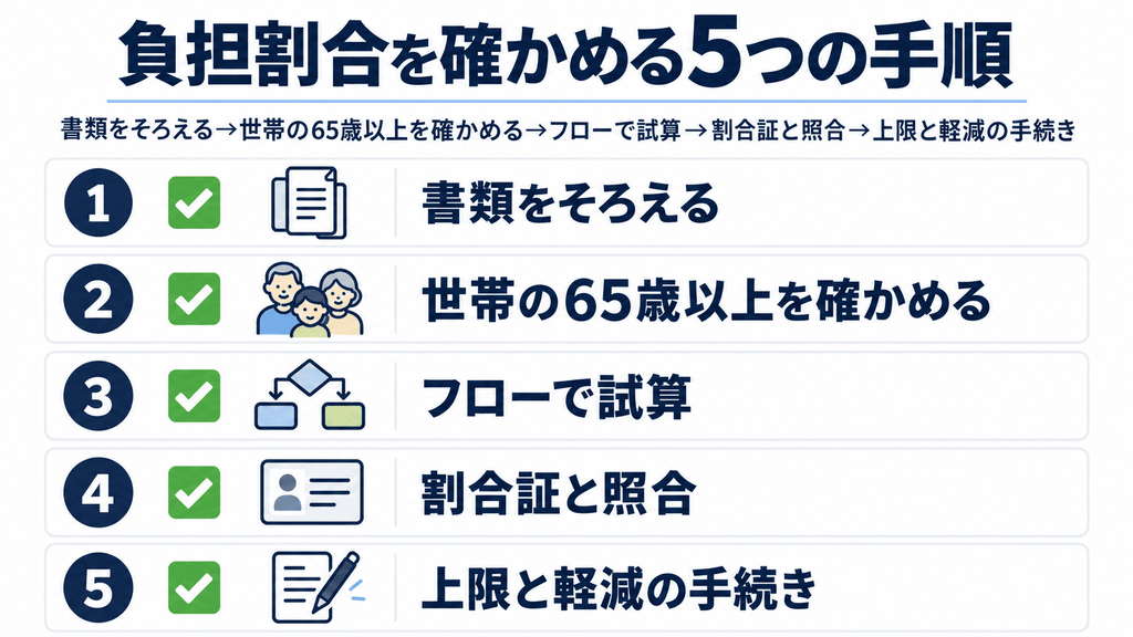 書類をそろえてから上限と軽減の手続きまで、親の負担割合を確かめる5つの手順のチェックリスト